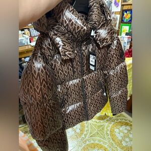 Mackage Brown Patterned Puffer Jacket